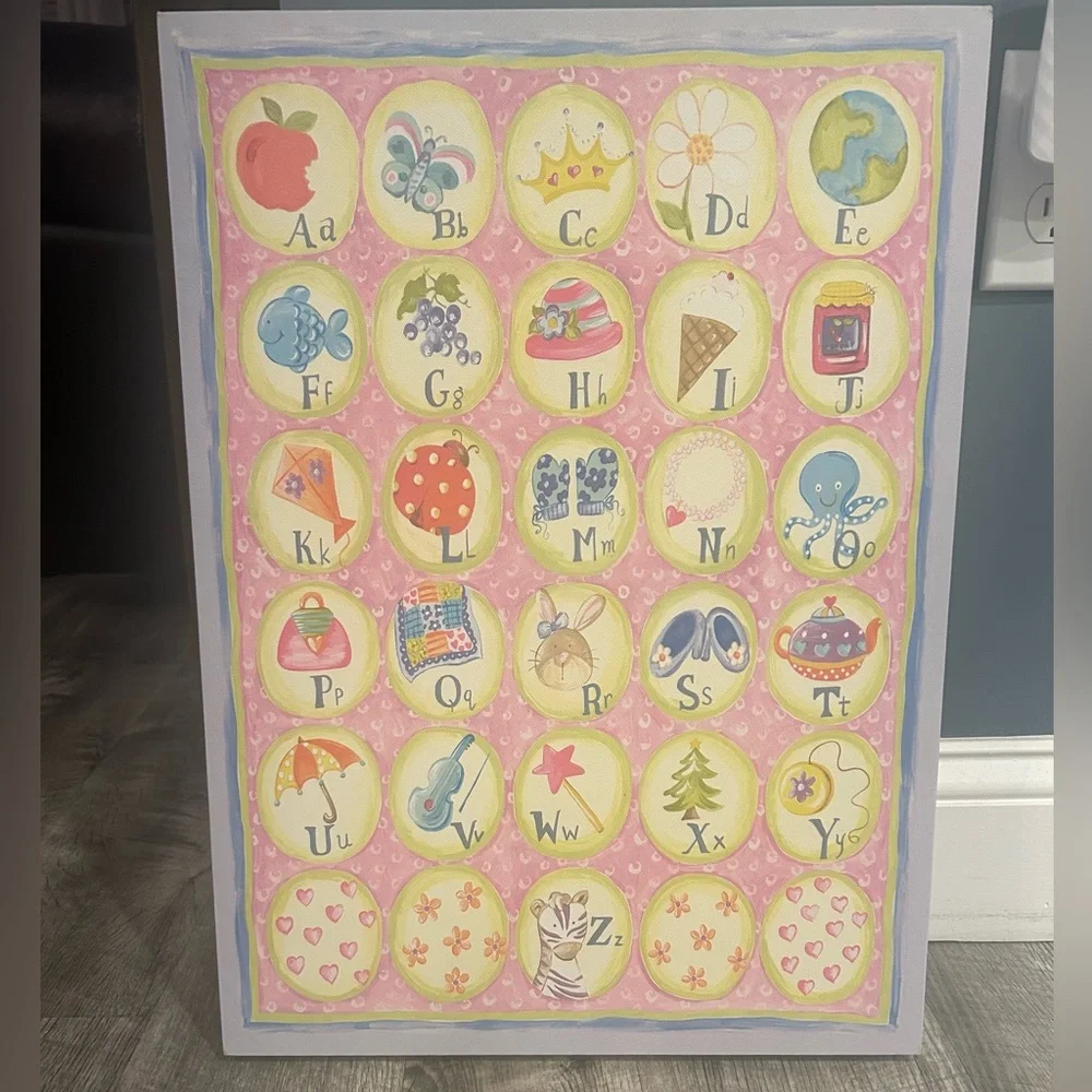 Canvas Alphabet Decor 20 x 14.5- Excellent Condition